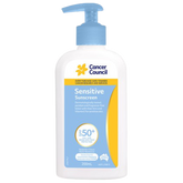 Aero Healthcare CANCER COUNCIL SPF50+ Sensitive Sunscreen Pump 200mL (Carton of 24 Bottle/1)